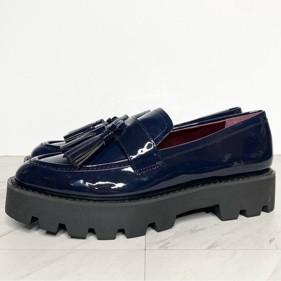Sarto Franco Sarto Balinna Blue Patent Platform Loafer 7M - Picture 1 of 15